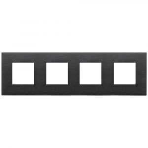 Placca 8M (2+2+2+2)Int71 Nero Spazzolato VIMAR 22669.13