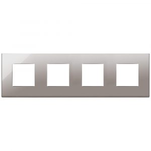 Placca 8M (2+2+2+2)Int71 Cromo Nero VIMAR 22669.83