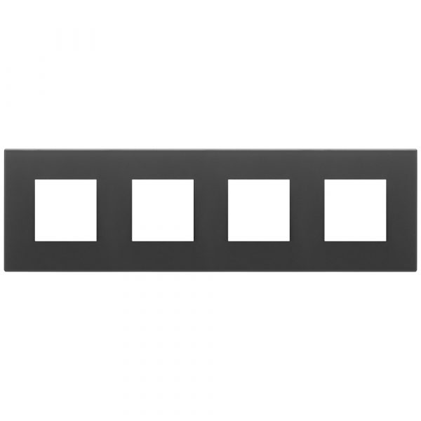 Placca 8M (2+2+2+2)Int71 Nero Satinato VIMAR 22669.73