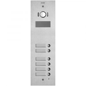 Placca Steely 2F+ A/V 6 Puls. Acciaio VIMAR 41526