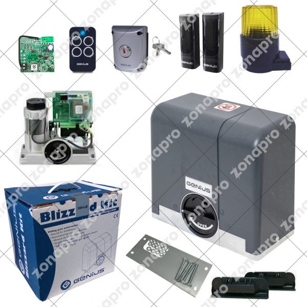 Kit FAAC GENIUS Automazione Cancello Scorrevole BLIZZARD 104014 433 500kg 230v