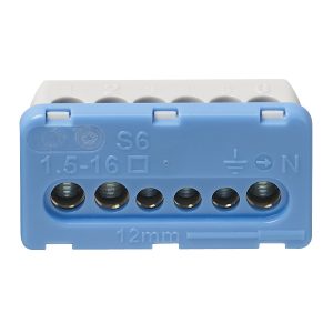 Morsettiera 6 Fori Centr. Estetico Blu VIMAR V53552