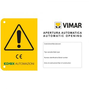 Cartello Segnaletico Di Avvertenza VIMAR ZX20