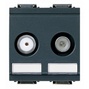 Presa Tv-Rd-Sat Passante 2 Uscite Grigio VIMAR 17067.10