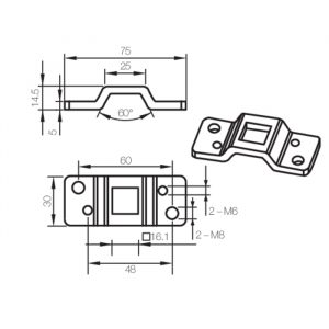 Supporto Omega Q16 Doppio Interasse 48 E 60 Fori CAME  001YM0118