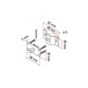 Kit Staffa Fori Passanti - Perno Quadro Per Motore FAAC 132307