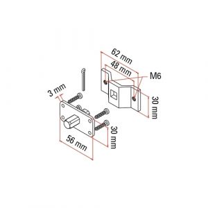Kit Staffa Fori Filettati - Perno Quadro Cms Per Motore FAAC 132312