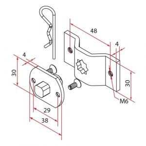 Tm2 35 Supporto Perno Quadrato e Omega Per Motore FAAC A3506-0552