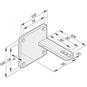 Staffa Per Montante 85/104 L+R Acciaio Inox SOMMER Y32063V004 Per Motore Cancello Battente