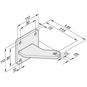 Staffa Per Montante 85/115 L+R Acciaio Inox SOMMER Y14514V009 Per Motore Cancello Battente