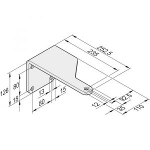 Staffa Per Montante 92/235 L Zincata SOMMER Y14514V007 Per Motore Cancello Battente