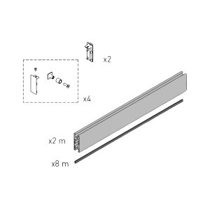 Profilo Attacco In Alluminio Grezzo L 2000 Mm DITEC ENTREMATIC 20AC4255