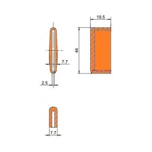 Inserto Pattino a Pavimento Pam 16 Kit Da 10 Pezzi DITEC ENTREMATIC 61530 Ricambio Originale