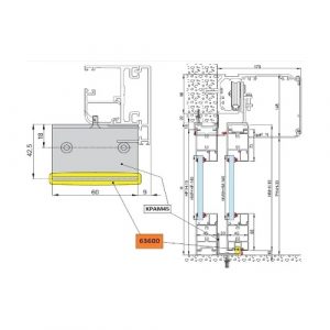 Inserto Pattino a Pavimento Pam 45 DITEC ENTREMATIC 63600 Ricambio Originale