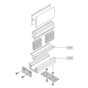 Kit Accessori Per Guida Incassata Singola Pam30 DITEC ENTREMATIC KGI