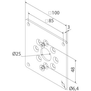 Adattatore Tm2 Sup45_58 - Supporto 100X100 FAAC A4506_0568 Per Motore Tapparella Tenda Da Sole