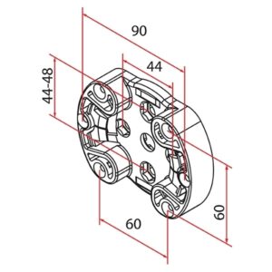 Adattatore Tm2 Sup45 - Clip Supporto Zf FAAC A4506_0589S Per Motore Tapparella Tenda Da Sole