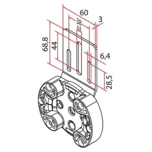 Adattatore Tm2 Sup45 - Clip Supporto Monoblocco FAAC A4506_0591 Per Motore Tapparella Tenda Da Sole