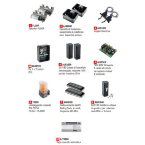 Kit Automazione Automatismo Cancelli Anta Battente Floor 854 GIBIDI K875/BFSLT Sistema Interrato