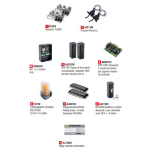 Kit Automazione Automatismo Cancelli Anta Battente Floor 854 No Cassette GIBIDI K877/BF Sistema Interrato