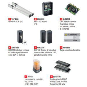 Kit Automazione Automatismo Cancelli Anta Battente Top 291E GIBIDI K291E/BFSL Idraulico Oleodinamico