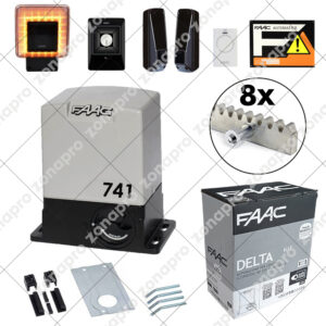FAAC 741 DELTA 3 KIT 900kg Cremagliera Zincata Automazione Cancello Scorrevole