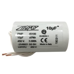 00002 Condensatore 10 Mf Cavo Bipolare + Faston GIBIDI P9AE01500 Ricambio Originale