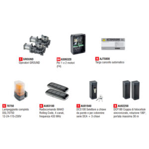 Kit Automazione Automatismo Cancelli Anta Battente Ground 610 GIBIDI K607/BF Sistema Interrato