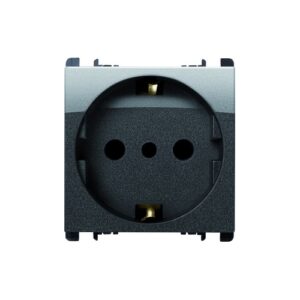 Presa P30 2P+T 16A 250V 2 Moduli Acciaio Scuro URMET 10309/2AC