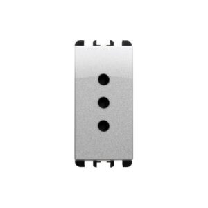 Presa P11, 1 Modulo, 2P+T 10A-250V, Nea, Alluminio URMET 10301AL
