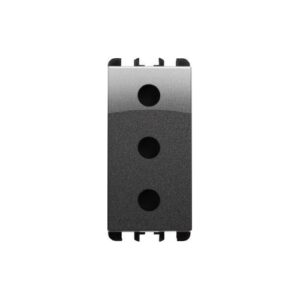 Presa P17, 1 Modulo, 2P+T 16A-250V, Nea, Acciaio Scuro URMET 10302AC