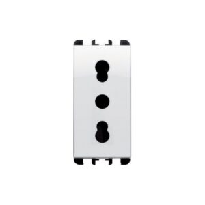 Presa Bipasso P11-P17, 1 Modulo, 2P+T 16A-250V, Nea, Bianco Ghiaccio URMET 10303BG