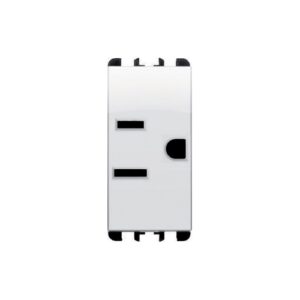 Presa Usa + Saudita Polarizzata, 1 Modulo, 2P+T 15A-127V, Nea, Bianco Ghiacico URMET 10305BG