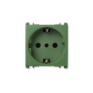 Presa P30, 2 Moduli, 2P+T 16A-250V, Nea, Verde URMET 10309/2.V