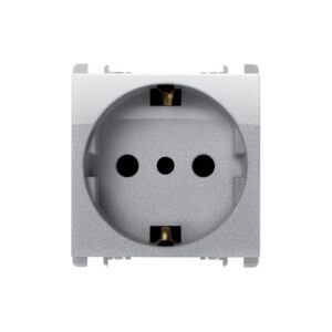 Presa P30 2P+T 16A-250V, 2 Moduli, Nea, Alluminio URMET 10309N/2AL
