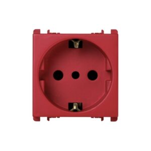 Presa P30 2P+T 16A-250V, 2 Moduli, Nea, Rosso URMET 10309N/2.R