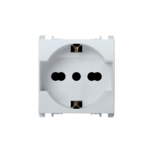 Presa Universale P40, 2 Moduli, 2P+T 16A-250V, Nea, Bianco URMET 10310N/2.B