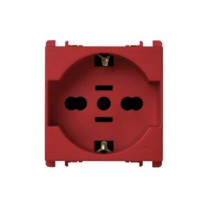 Presa Universale + Usa, 2 Moduli, 2P+T 16A-250V, Nea, Rosso URMET 10315/2.R