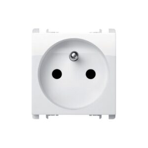 Presa Francese, 2 Moduli, 2P+T 16A-250V, Nea, Bianco Ghiaccio URMET 10321/2BG