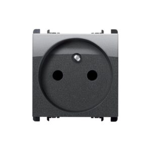 Presa Francese, 2 Moduli, 2P+T 16A-250V, Nea, Acciaio Scuro URMET 10321/2AC