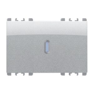 Copritasto Illuminabile Per Interruttore 1P, Deviatore 1P, Pulsante 1P, 1 Modulo, Nea, Alluminio URMET 10362AL