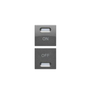 Coppia Copritasto Con Simboli On-Off Per Dispositivi Yokis 5454815 E 5454817 1 Modulo, Acciaio Scuro URMET 10371AC