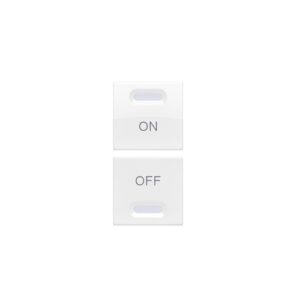 Coppia Copritasto Con Simboli On-Off Per Dispositivi Yokis 5454815 E 5454817 1 Modulo Bianco Ghiaccio URMET 10371BG