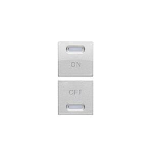 Coppia Copritasto Con Simboli On-Off Per Dispositivi Yokis 5454815 E 5454817 1 Modulo, Alluminio URMET 10371AL