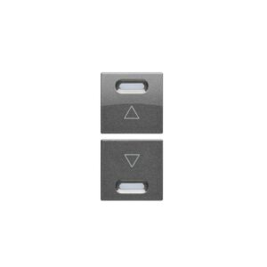 Coppia Copritasto Con Frecce Per Dispositivi Yokis 5454816 E 5454818, 1 Modulo, Acciaio Scuro URMET 10372AC