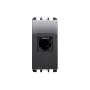 Presa Telefonica Rj12 6/6, 1 Modulo, Nea, Acciaio Scuro URMET 10412AC
