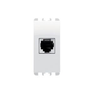 Presa Telefonica Rj12 6/6, 1 Modulo, Nea, Bianco Ghiaccio URMET 10412BG