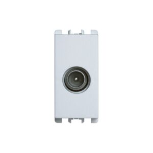 Presa Tv Passante Maschio, 1 Modulo, Attenuazione 18 Db, Nea, Bianco URMET 10418.B