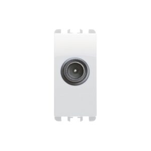 Presa Tv Passante Maschio, 1 Modulo, Attenuazione 18 Db, Nea, Bianco Ghiaccio URMET 10418BG