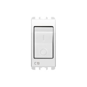 Interruttore Mccb, 1 Modulo, 1P+N C 10A, Nea, Bianco Ghiaccio URMET 10505/10BG